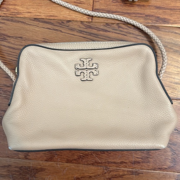 Tory Burch tan crossbody bag braided strap - Picture 2 of 9